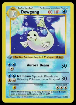 Pokemon Card - Dewgong 1st Edition Base Set Shadowless 25/102 - Image 1