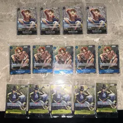 One Piece CCG Card Lot - Monkey D. Luffy, Portgas D. Ace, Sabo - 12 Cards - Image 1