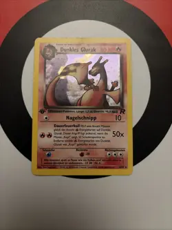 Dunkles Glurak 1st Edition Pokemon Card 4/82 Holo Rare - Image 3
