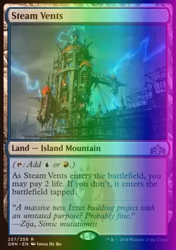 MTG Magic the Gathering Steam Vents (257/291) Guilds of Ravnica LP FOIL - Image 1