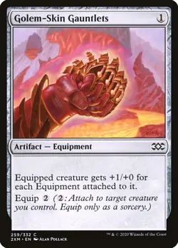 MTG Magic the Gathering Golem-Skin Gauntlets (259/503) Double Masters LP - Image 1