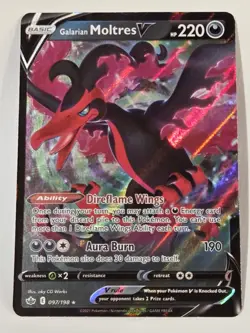 Galarian Moltres V - 097/198 - Pokemon Chilling Reign Sword Shield Rare Full Art - Image 1
