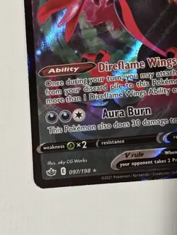 Galarian Moltres V - 097/198 - Pokemon Chilling Reign Sword Shield Rare Full Art - Image 3