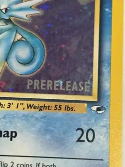 Misty's Seadra PRE-RELEASE 009/132 Wotc Pokemon Black Star Promo Holo - MINT - Image 3