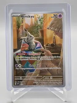 2024 Pokemon Mimikyu SVP 075 Black Star Promo Paldean Fates Full Art Holo NM - Image 1
