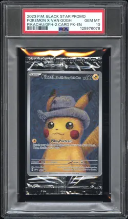 Pokemon Pikachu with Grey Felt hat Van Gogh 085 Graded Sealed Promo PSA 10 - Image 1