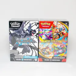 Sealed Pokemon TCG Mega Evolution & Black Bolt Booster Bundle Box Lot - 12 Packs - Image 1