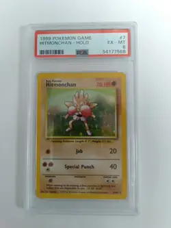 Graded PSA 6 1999 Pokemon Game - Hitmonchan - HOLO #7 - Image 1