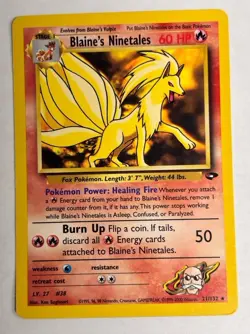 Pokemon TCG Blaine's Ninetales Gym Challenge 21/132 Unlimited Rare LP Vintage - Image 1