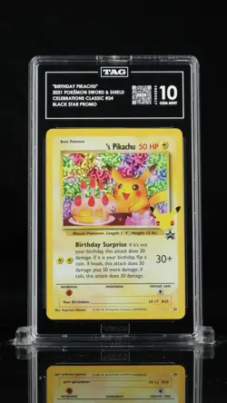 2021 POKEMON CELEBRATIONS CLASSIC COLLECTION #24 BIRTHDAY PIKACHU-HOLO TAG 10 - Image 1