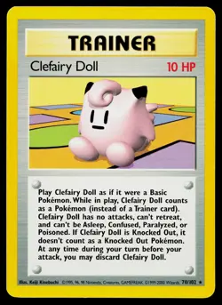 Clefairy Doll 70/102 Rare Base Set Unlimited Pokemon Lightly Played - Image 1