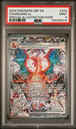 2023 POKEMON OBF EN-OBSIDIAN FLAMES SPECIAL ILLUSTRATION RARE CHARIZARD EX PSA 9 - Image 1