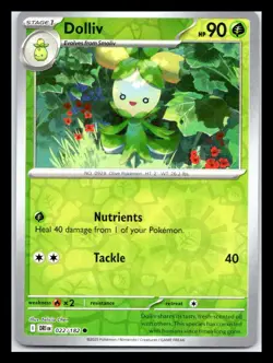 Dolliv Common Reverse Holo 022/182 DRI SV10: Destined Rivals Pokemon TCG - Image 1