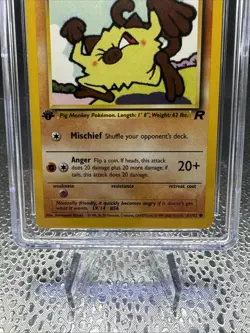 Pokemon 2000 Mankey 61/82 Team Rocket 1st Edition 61/82 Mint 8 CGC - Image 4
