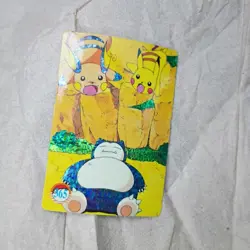 Pikachu Vintage Pokemon Bandai Carddass Vending Snorlax #365 Prism - Image 1