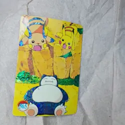 Pikachu Vintage Pokemon Bandai Carddass Vending Snorlax #365 Prism - Image 2
