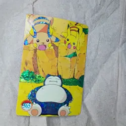 Pikachu Vintage Pokemon Bandai Carddass Vending Snorlax #365 Prism - Image 3
