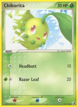Pokemon Chikorita (51/149) Unseen Forces LP - Image 1