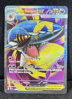 🔥Mega Sharpedo ex 113/094 Me02: Phantasmal Flames Ultra Rare Pokemon Treasure! - Image 1