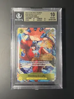Monkey D. Luffy One Piece Promos Pre-Release Tournament Winner BGS 10 PRISTINE - Image 1