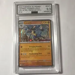 Pokemon Lucario SV Promo 114 Cosmos Holo AGS Graded 9.5 Fighting Card 2023 - Image 1