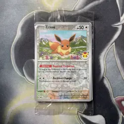Eevee Pokemon Day Stamp Prismatic Evolutions Set TCG Card 074/131 Sealed - Image 1