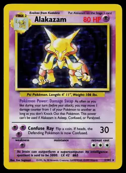 Pokemon Card - Alakazam Base Set 1/102 Holo Rare - Image 1