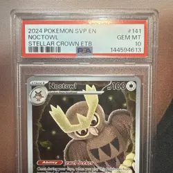 Pokemon TCG Noctowl #141 Promo Card Stellar Crown PSA 10 - Image 3