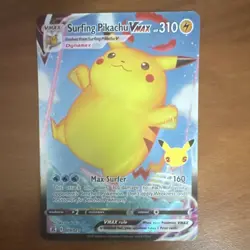 Pokemon Surfing Pikachu VMAX Ultra Rare Holo Celebrations 009/025 310 HP - Image 1