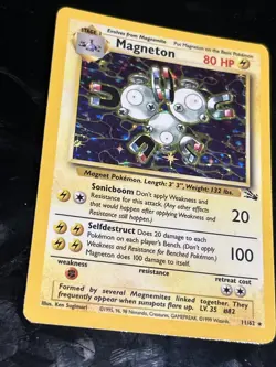 Pokemon TCG Magneton Fossil 11/62 holo rare 1999 WOTC LP - Image 3