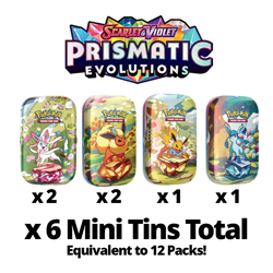 Pokemon TCG Prismatic Evolutions Mini Tin Bundle (6 Tins!) | New & Sealed ✅ - Image 1