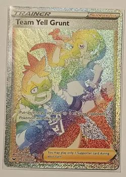 Team Yell Grunt 210/202 Secret Rare Sword & Shield Pokemon TCG & Bonus Card - Image 2