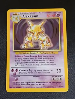 Pokemon TCG - Alakazam - 1/102 - Holo Unlimited Base Set Unlimited NM Near Mint - Image 1