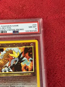 2001 POKEMON GAME MOVIE POKEMON 3 MOVIE PROMO #34 ENTEI-REVERSE FOIL PSA 8 - Image 2