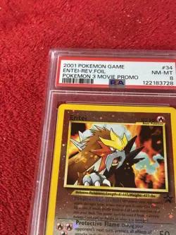 2001 POKEMON GAME MOVIE POKEMON 3 MOVIE PROMO #34 ENTEI-REVERSE FOIL PSA 8 - Image 3