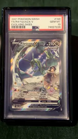 PSA 10 Rayquaza V 194/203 Evolving Skies Full Art GEM MINT Pokemon - Image 1