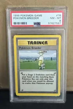 1999 Pokemon TCG Pokemon Breeder 76/102 PSA 8 NM-MT Base Set - Image 1