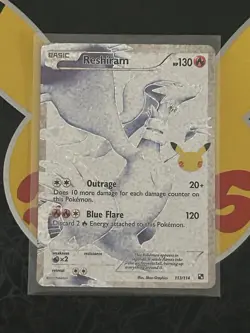 Pokemon Celebrations Reshiram Black & White Ultra Rare Full Art Holo 113/114 - Image 1