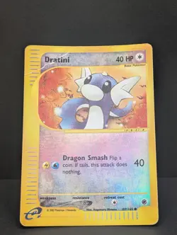 Dratini 107/165 Expedition Base Set Reverse Holo Rare Pokemon TCG Nintendo MP - Image 3