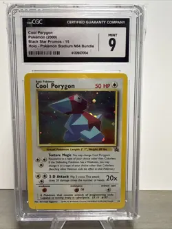 2000 WOTC POKEMON COOL PORYGON 15 BLACK STAR PROMO HOLO - Image 1