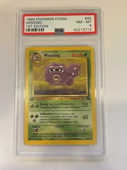 Weezing [1st Edition] #45 Pokemon Fossil PSA 8 [42213712] - Image 1
