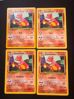 x4 - Pokemon TCG Card Lot - Charmeleon - x2 English x2 Spanish - Base Set LP/NM - Image 1