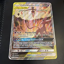 Pokemon TCG Jumbo Espeon & Deoxys GX SM240 Black Star Promo Card LP-NM - Image 2