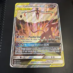 Pokemon TCG Jumbo Espeon & Deoxys GX SM240 Black Star Promo Card LP-NM - Image 3