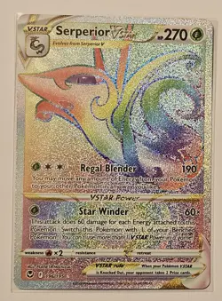 Serperior VSTAR (Secret) 196/195 Silver Tempest Holo Pokemon TCG & Bonus Card - Image 2