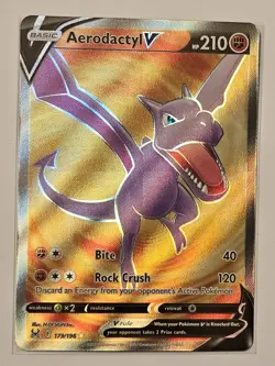 Aerodactyl V (Full Art) 179/196 Lost Origin Holo Pokemon TCG & Bonus Card - Image 2