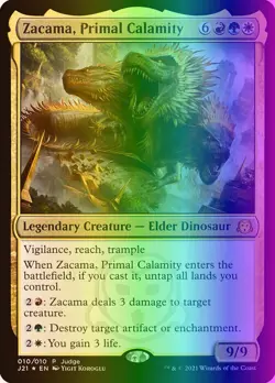 MTG Zacama, Primal Calamity (10/6) Judge Gift Cards 2021 LP FOIL - Image 1