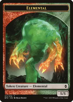 Elemental 011/014 1x TOKEN MtG ENGLISH Battle for Zendikar SP/NM - Image 1