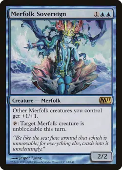 MTG Magic the Gathering Merfolk Sovereign (65/255) Magic 2011 MP - Image 1