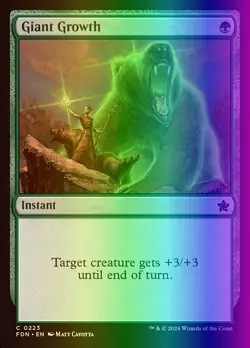 MTG Magic the Gathering Giant Growth (223/763) Foundations NM FOIL - Image 1